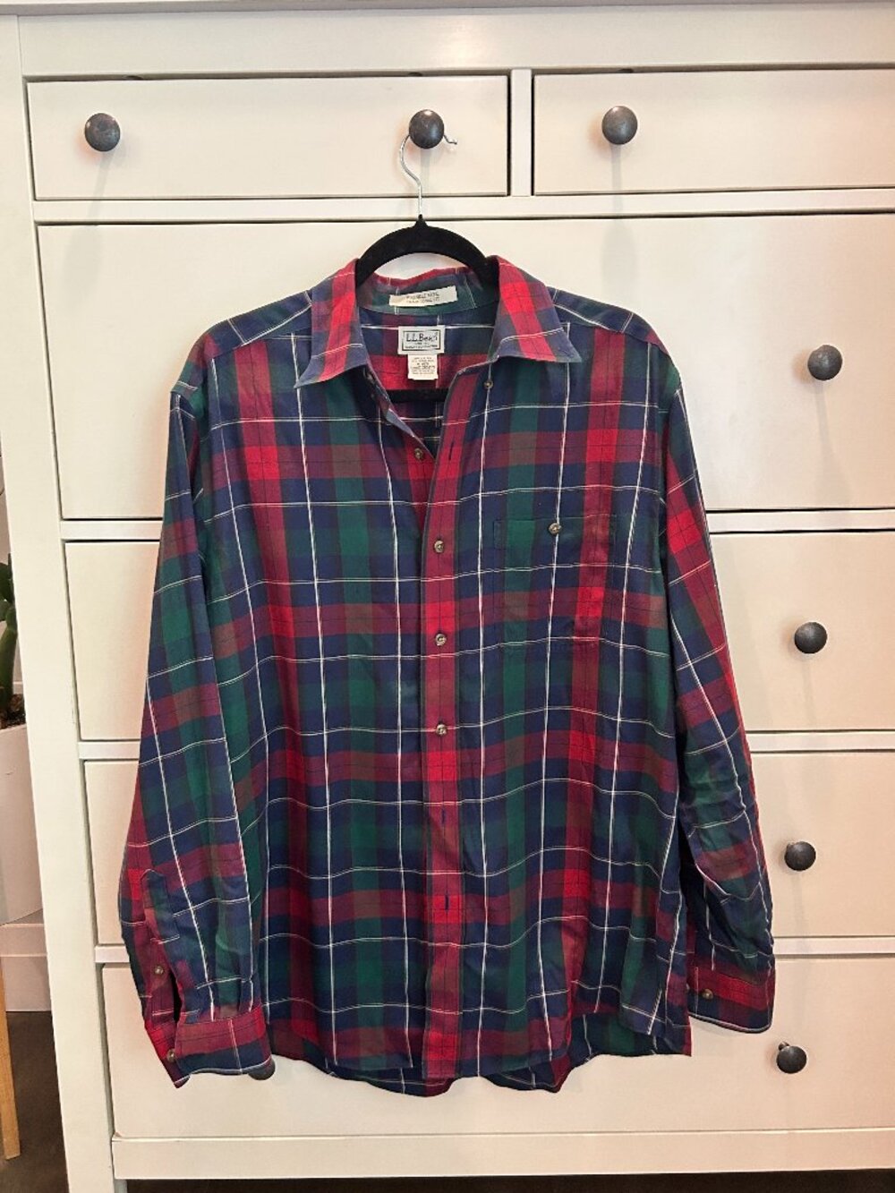 L.L.Bean Tartan Plaid Wrinkle-Free Button-Down Shirt